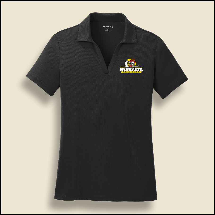 Black Ladies Wings Etc. 100% Poly/Mesh Sport Shirt - NEW